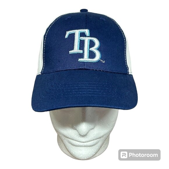 Tampa Bay Rays TB Logo Baseball Hat Strapback Blue White Cap Stadium Giveaway - Picture 1 of 7